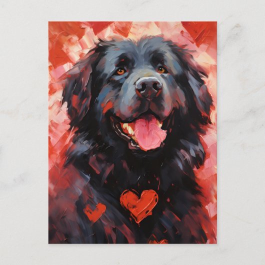 Newfoundland dog Valentijnsdag Briefkaart (Voorkant)