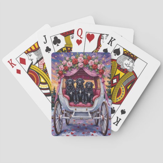 Newfoundland Dog Valentine's Day  Pokerkaarten (Achterkant)