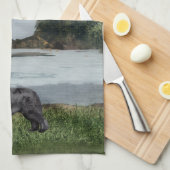 Newfoundland Dog, Valley Kitchen Towel Theedoek (Quarter Fold)