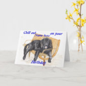 Newfoundland Dog verjaardagskaart naam toevoegen Kaart (Gele Bloem)
