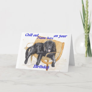 Newfoundland Dog verjaardagskaart naam toevoegen Kaart