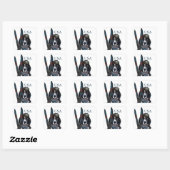 NEWFOUNDLAND DOG  VIERKANTE STICKER (Vel)
