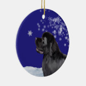 Newfoundland Dog Winter Wonderland Ornament (Rechts)