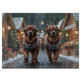 Newfoundland Dogs Christmas Snow Holiday Snijplank (Voorkant)