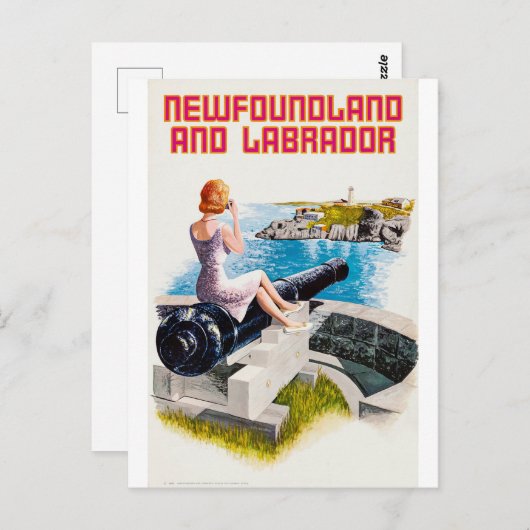 Newfoundland en Labrador, meisje op een groot Pist Briefkaart (Voorkant / Achterkant)