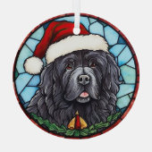 Newfoundland Glas in lood Kerst Glas Ornament (Achterkant)