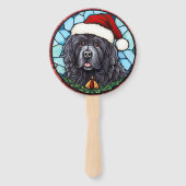 Newfoundland Glas in lood Kerst Handwaaier (Achterkant)