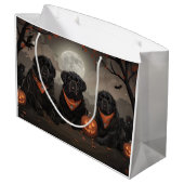 Newfoundland Halloween Spooky Groot Cadeauzakje (Achterkant Gekanteld)