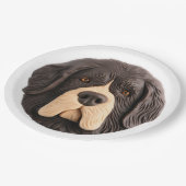 Newfoundland Hond 3D geïnspireerd Papieren Bordje (Gekanteld)