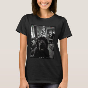 Newfoundland-hond betrapt Kerstman op camera Kerst T-shirt