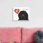 Newfoundland-hond Canvas Afdruk (Insitu (Woonkamer))