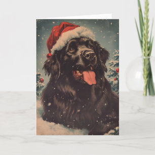Newfoundland hond  gepersonaliseerde kerst feestdagen kaart