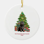 Newfoundland hond gepersonaliseerde kerst keramisch ornament (Voorkant)