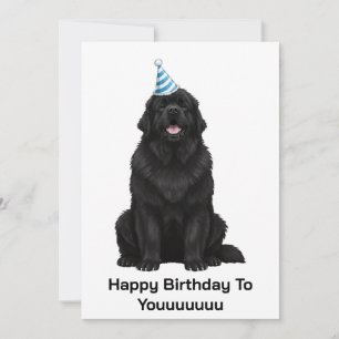 Newfoundland Hond Happy Birthday To Youuuuu Kaart
