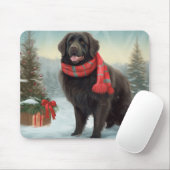 Newfoundland Hond in Sneeuw Kerstmis Muismat (Met muis)