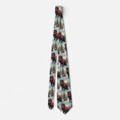 Newfoundland Hond in Sneeuw Kerstmis Stropdas (Achterkant)