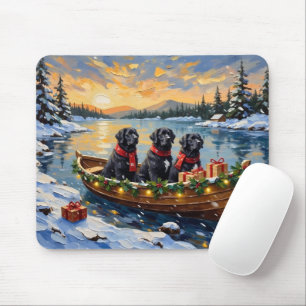 Newfoundland-hond Kerstboot Vakantie Muismat