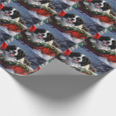 Newfoundland Hond Kerstfeest Cadeaupapier (Hoek)