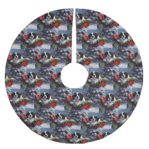 Newfoundland-hond kerstfeest kerstboom rok
