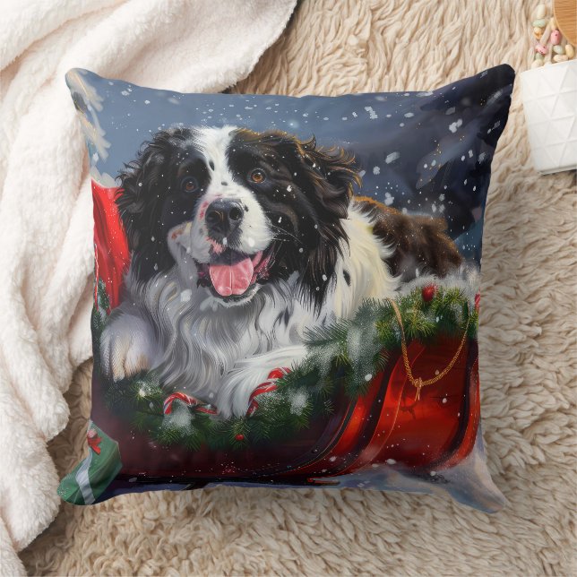 Newfoundland Hond Kerstfeest Kussen (Deken)