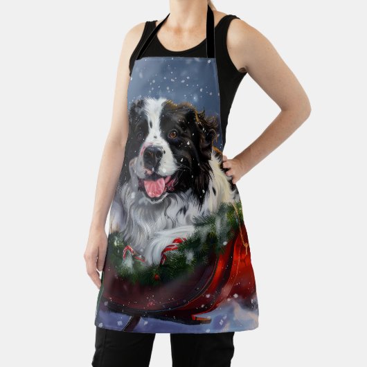 Newfoundland Hond Kerstfeest Schort (Insitu)