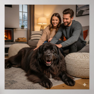 Newfoundland hond ontspannen poster