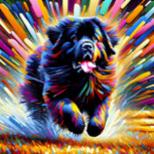Newfoundland Hond Portret Acryl Kunst Print Hond Legpuzzel