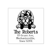 Newfoundland hond, retouradres, 	rubberstempel (Afrduk)