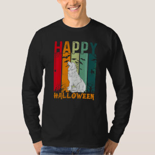 Newfoundland-hond Retro stijl Halloween-dinerfeest T-shirt