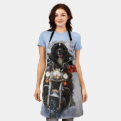 Newfoundland Hond Rijden Motorfiets Kerstmis Schort (Gedragen)