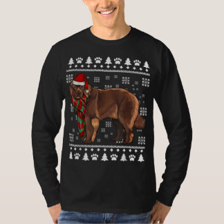 Newfoundland Hond Santa Hoed Xmas Lelijke Kerstmis T-shirt