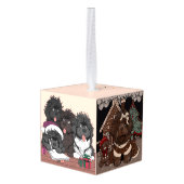 Newfoundland hond Vakantie Fun Kubus Ornament (Achter hoekig)