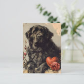 Newfoundland hond Valentijnsdag Briefkaart (Staand voorkant)