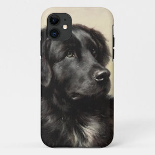 Newfoundland-hond vintage realistische verf iPhone 11 hoesje