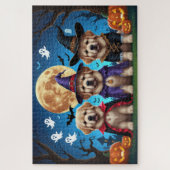 Newfoundland Honden Pompoen Halloween Grappig Legpuzzel (Verticaal)