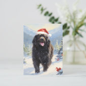 Newfoundland hondenkerst feestdagenkaart (Staand voorkant)