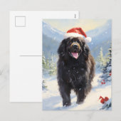 Newfoundland hondenkerst feestdagenkaart (Voorkant / Achterkant)