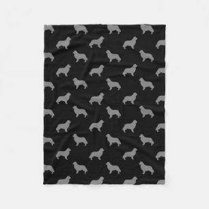 Newfoundland Hondenras Silhouettes Pattern Fleece Deken