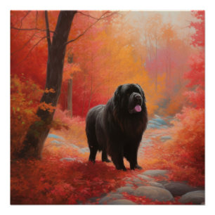 Newfoundland in de herfst Bladeren vallen inspirer Perfect Poster