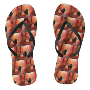 Newfoundland in de herfst Bladeren vallen inspirer Teenslippers