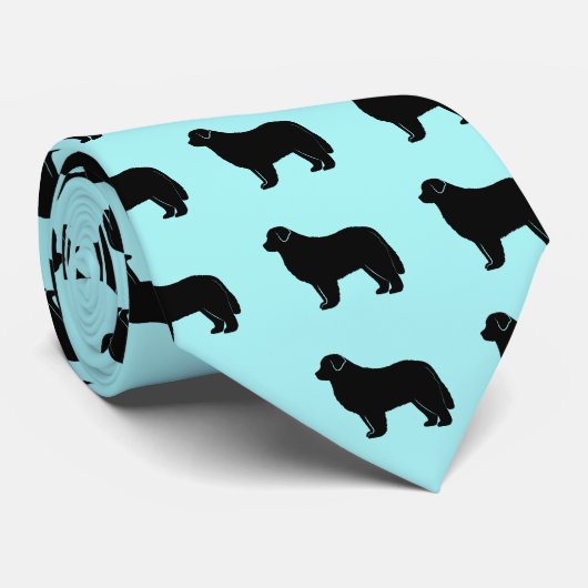 Newfoundland in Silhouette Stropdas (Opgerold)