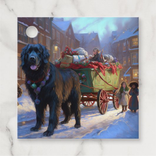 Newfoundland Kerstfeest Periode Bedankjes Labels (Voorkant)
