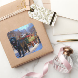 Newfoundland Kerstfeest Periode Vierkante Sticker