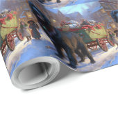 Newfoundland Kerstfeest Seizoen Cadeaupapier (Rol Hoek)