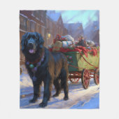Newfoundland Kerstfeest Seizoen Fleece Deken (Voorkant)
