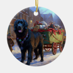 Newfoundland Kerstfeest Seizoen Keramisch Ornament