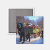 Newfoundland Kerstfeest Seizoen Magneet (Voorkant / Achterkant)