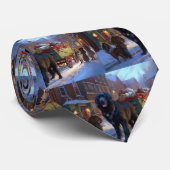 Newfoundland Kerstfeest Seizoen Stropdas (Opgerold)