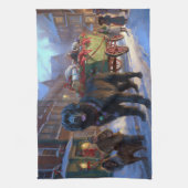 Newfoundland Kerstfeest Seizoen Theedoek (Verticaal)