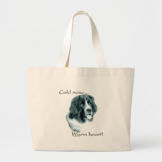 Newfoundland koude neus warm hart grote tote bag (Voorkant)
